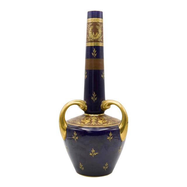 Antique French Faience De Tours Porcelain Vase For Sale