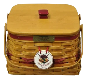 Vintage Longaberger Christmas Edition 2000 Edition Deck the Halls Basket W/ Lid