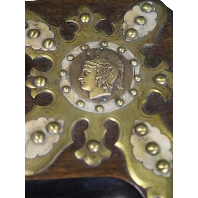 French Antique Napoleon III Brass Mounted & Cut Glass Inkwell For Sale - Image 3 of 3