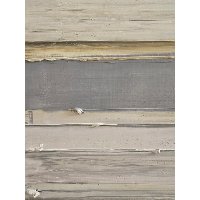 Contemporary Abstract Minimalist Landscape Oil Painting by Diane Grant / Neutral Color Palette / Color Field / Seascape For Sale - Image 3 of 7