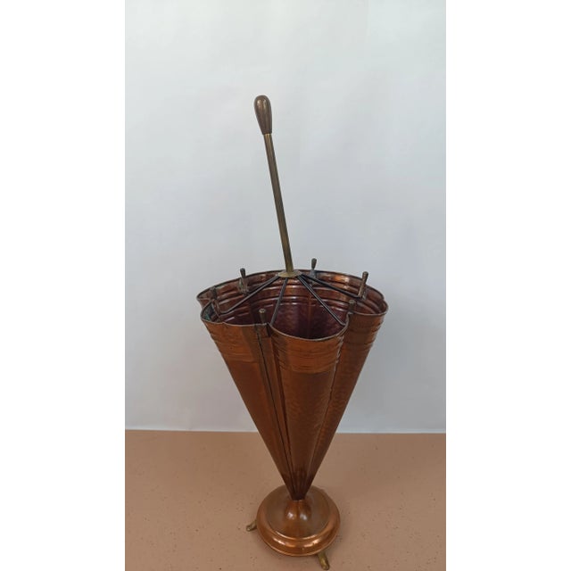Metal Umbrella Stand in Copper, 1960s For Sale - Image 7 of 10