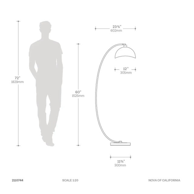 Luna Bella Chairside Arc Floor Lamp - Black & Silver-Leaf Shade, Antique Nickel, Black Marble Base, Floor Dimmer For Sale - Image 10 of 12