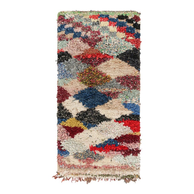 Vintage Moroccan Runner Rug With Colorful Geometric Patterns, From Rug & Kilim For Sale