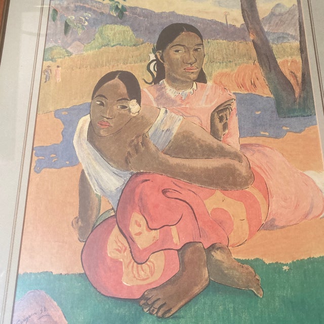 Printmaking Materials Vintage Mid-Century Paul Gauguin "When Will You Marry?" Large Framed Lithograph Print For Sale - Image 7 of 10