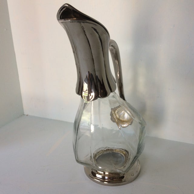 Silver Plated and Crystal Duck Decanter by Royal Crystal Rock Chairish