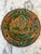 Mexican Handmade Terracotta Plate With Hand-Painted Green Flora and Fauna Design For Sale - Image 3 of 8