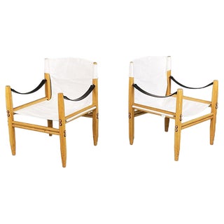 Set of Mid-Century Italian Armchairs Oas 85 Safari attributed to Gian Franco Leler Legler Zanotta, 1960s For Sale