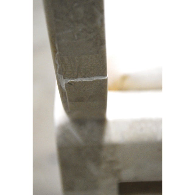 1980s Maitland Smith Style Tessellated Fossil Stone Regency Style Chair For Sale - Image 11 of 11