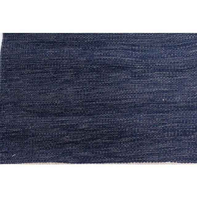 Vintage Swedish Flat-Weave Rug in Deep Indigo, at Doris Leslie Blau For Sale In New York - Image 6 of 7