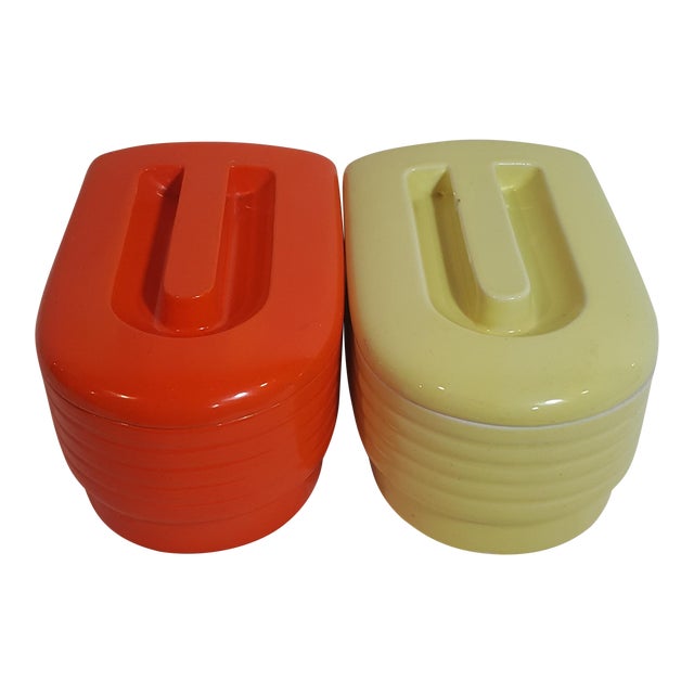 1940s Westinghouse by Hall Ceramic Refrigerator Containers a Pair