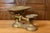 An English brass weighing scale from the 20th century, stated to weigh up to 28lbs. This 20th-century English brass...