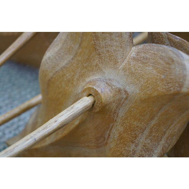 Mid Century Modern Carved Teak Bird of Paradise & Leaf Botanical Arrangement 46" For Sale - Image 13 of 15