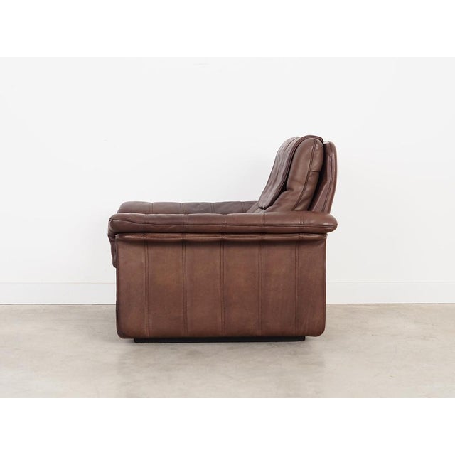 Animal Skin Swiss Brown Leather Armchair from de Sede, 1970s For Sale - Image 7 of 18