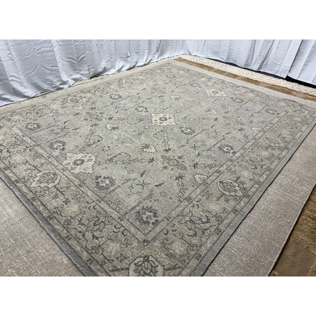 Rh Allegra Wool Rug – 8x10 Silver / Sand | Hand-Knotted | Oushak-Inspired Design For Sale - Image 15 of 18