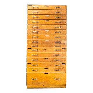 Tall Multidrawer Engineers Cabinet, 1950s For Sale