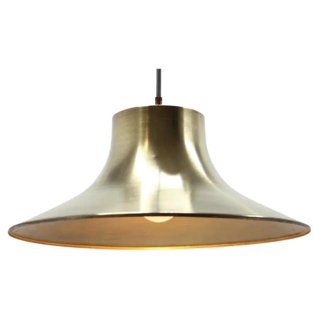 Gold Mid-Century Pendant in Brass by Napako, 1970s For Sale - Image 8 of 8