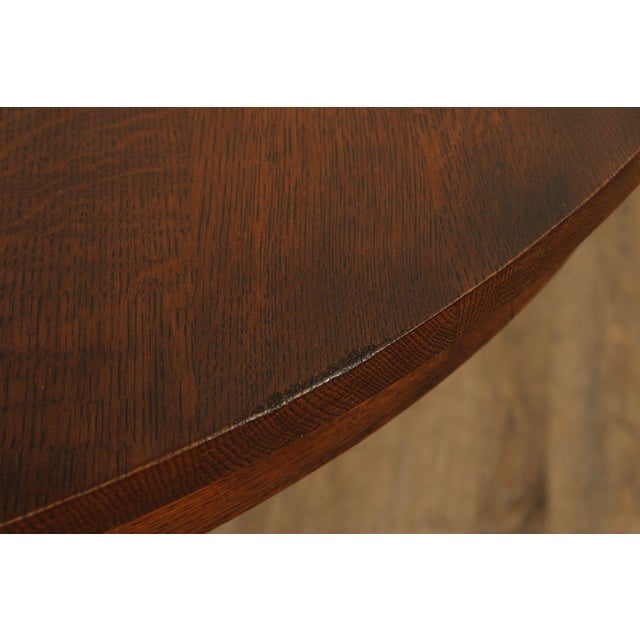 Stickley Mission Collection Oak Round Pedestal Dining Table For Sale - Image 13 of 18