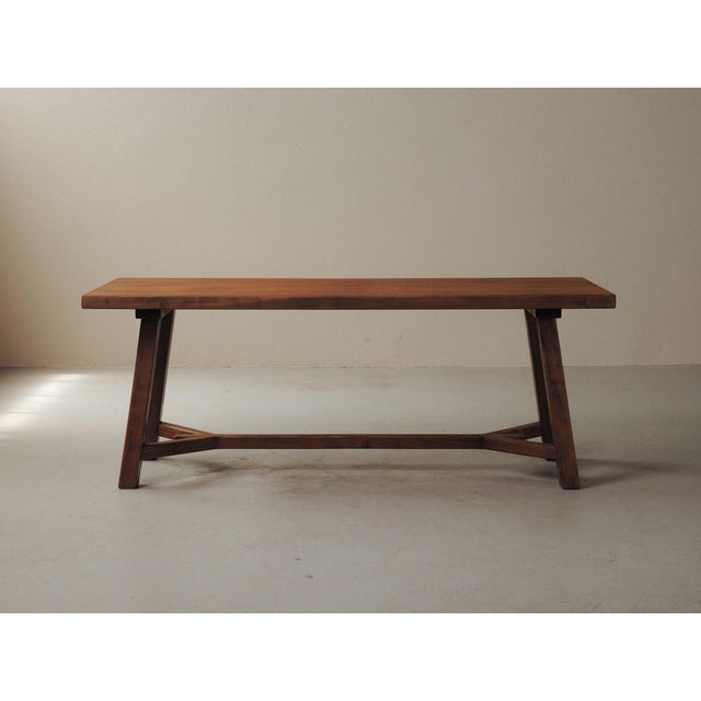 Brutalist Oak Dining Table, France, 1970s For Sale - Image 17 of 18