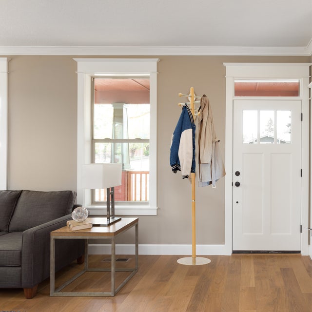 Wood Vintage Chrome & Beech Floor Standing Coat Rack For Sale - Image 7 of 7