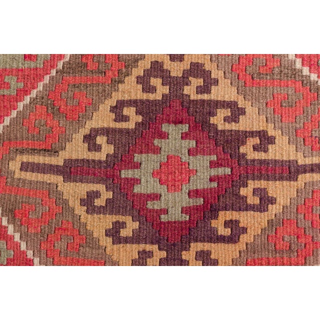 1960s Vintage Pink & Plum Kilim Runner For Sale - Image 5 of 10