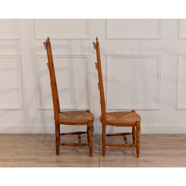19th Century Pair of 19th Century French Provençal Nurse’s Chairs in Beechwood For Sale - Image 5 of 9