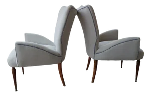 Italian Lounge Chairs in the style of Gio Ponti, 1950s, Set of 2