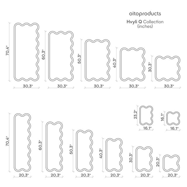 Hvyli Q11 - Wavy Full Length Mirror For Sale - Image 10 of 11
