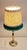 Vintage Brass Pilot Table Lamp with Fabric Shade and Green Trim, 1990s For Sale - Image 3 of 8