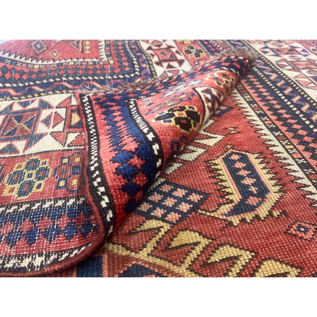 Antique Caucasian Kuba Rug 3'8" X 4’11" For Sale - Image 4 of 6