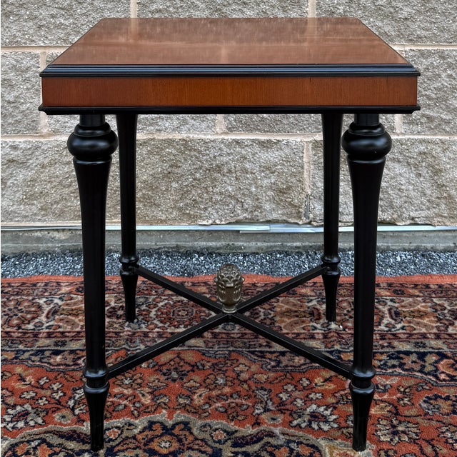 Late 20th Century Vintage Bombay Traditional Regency Ebonized Cherry Side Table For Sale - Image 5 of 12