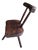 Three-Legged Wooden Stool with Backrest For Sale
