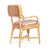 Boho Chic Dorine Striped Performance Linen & Rattan Dining Armchair, Cherry For Sale - Image 3 of 9