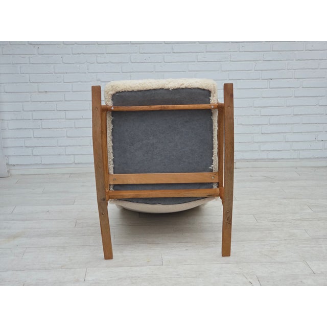 Vintage Danish Rocking Chair in Sheepskin, 1970s For Sale - Image 11 of 18