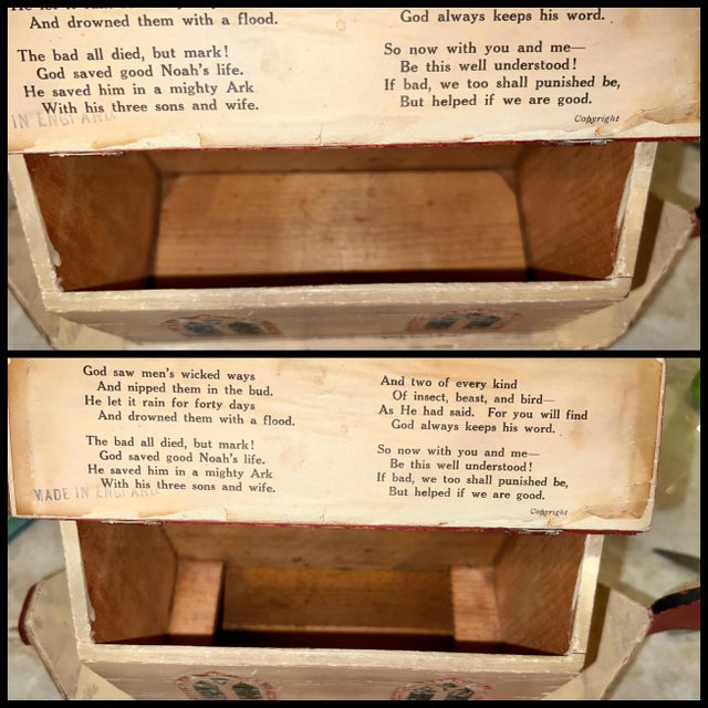 1910s Antique Noah's Ark, 15 Figures, Handmade by Uk War Relief Wwi Soldiers 1918-20 For Sale - Image 5 of 12