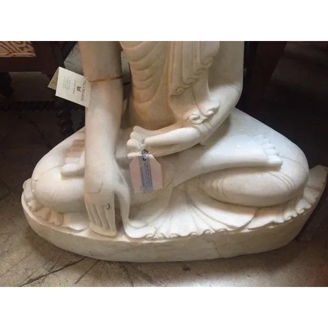 1960s Marble Buddha Sculptures - a Pair For Sale - Image 5 of 7