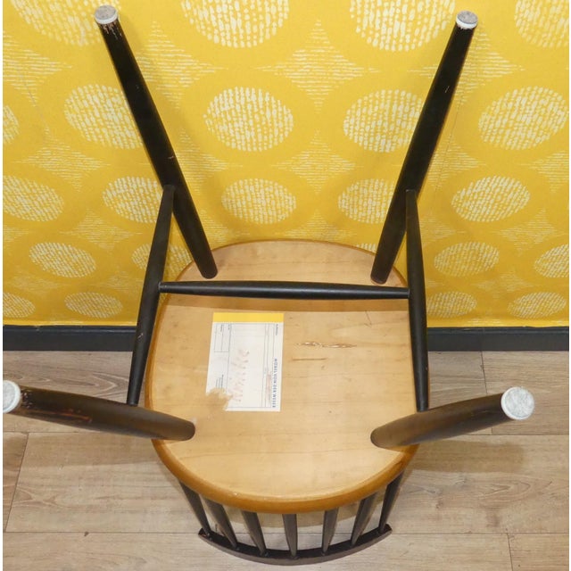 Black 2-Tone Wooden Ladder-Back Chair in the style of Tapiovaara, 1970s For Sale - Image 8 of 10