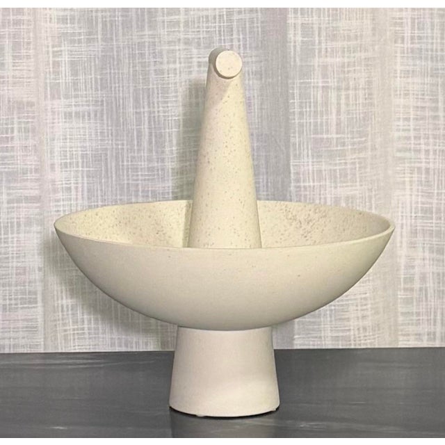2020s Champion Bowl by Studio a (Global Views) in a Soft Ivory Finish Small For Sale - Image 5 of 9
