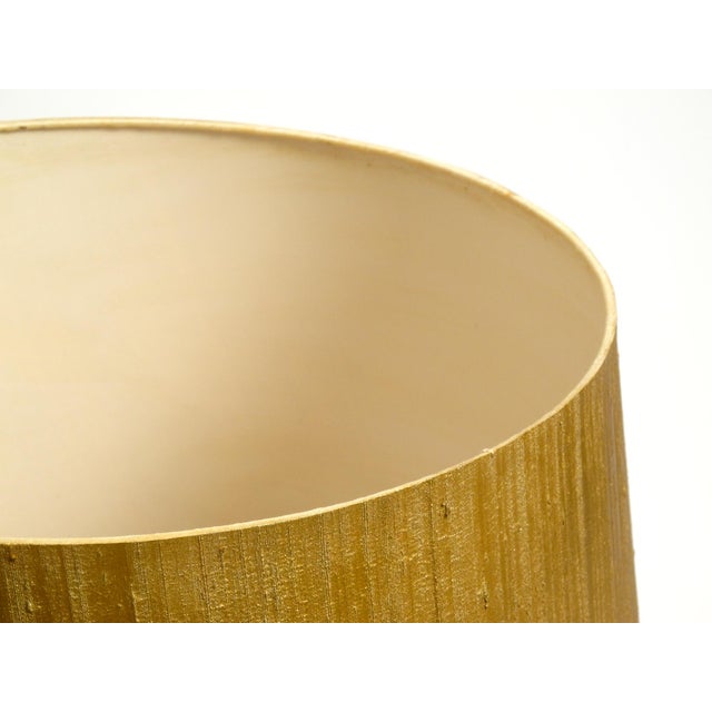 Large Illuminated Glass Table Lamp withn Dupion Silk Shade from Putzler, 1970s For Sale - Image 16 of 18