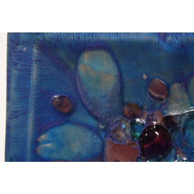 Blue 1960s Myrna Eaton Blue Enamel on Copper Dish For Sale - Image 8 of 13