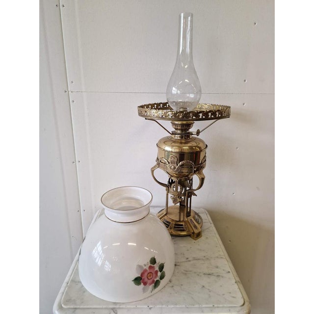 Kerosene Brass Lamp, France For Sale - Image 4 of 5