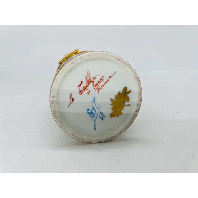 Ceramic Vintage Le Tallec Enamel Decorated & Gilt Porcelain Box Circa 1966 For Sale - Image 7 of 7