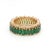 Contemporary Natural 3.46 cts emerald & 0.33 cts diamond zig zag band ring in 18k gold For Sale - Image 3 of 18