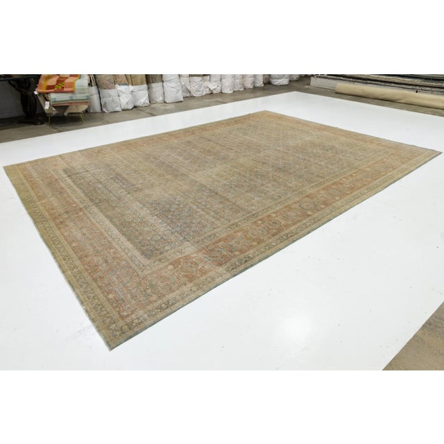 1900s Antique Persian Tabriz Wool Rug Handmade in Blue With Allover Pattern For Sale - Image 4 of 11