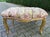 French 1990's French Louis XVI Gilt Ottoman Bench – Pink Tufted Damask Upholstered Seat For Sale - Image 3 of 8