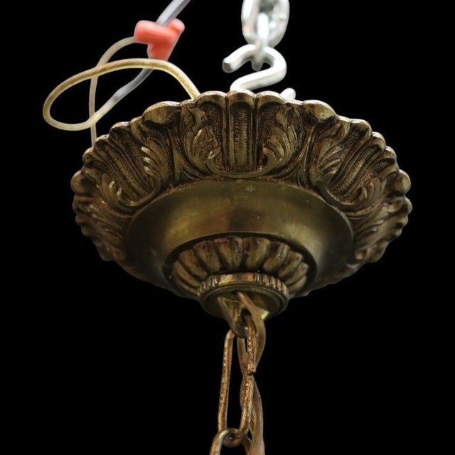 Crystal & Glass Crystal Arm 12-Light Chandelier C1940 For Sale - Image 10 of 10