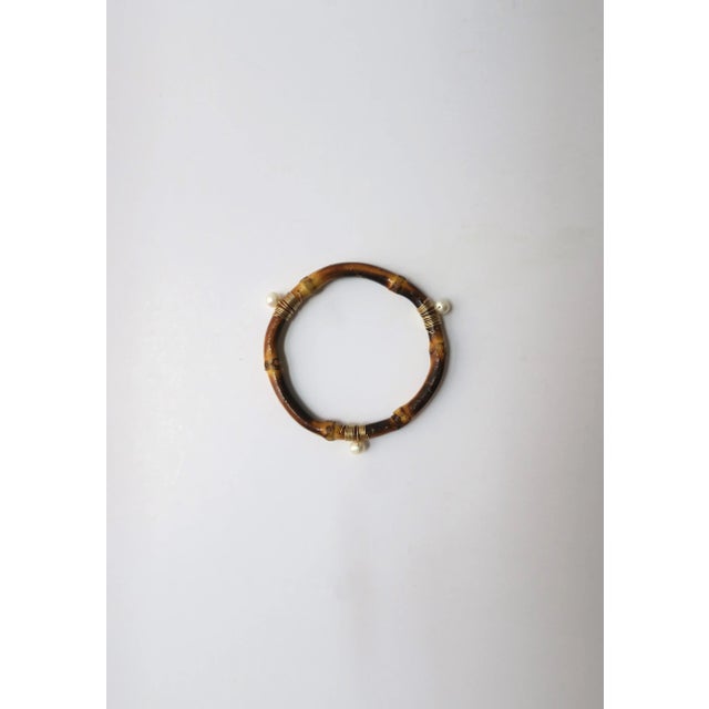 Early 21st Century Pearl and Bamboo Bangle Bracelet For Sale - Image 5 of 7