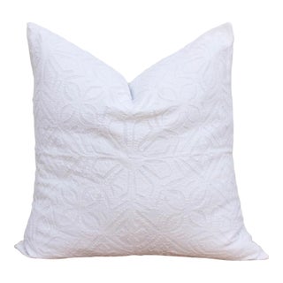 Tulsa White Applique Pillow Cover For Sale