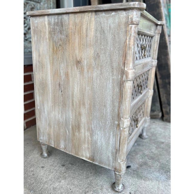 Brown Pair of Rustic Farmhouse 3-Drawer Nightstands For Sale - Image 8 of 8