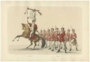 Heinrich Jenny, The Lance Bearer and Musicians: A Grand Swiss Procession in Bern, 1855, Print