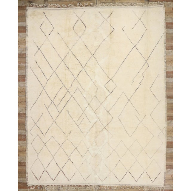 Contemporary Beni Mrirt Moroccan Rug, 11'05 X 14'06 For Sale - Image 10 of 11